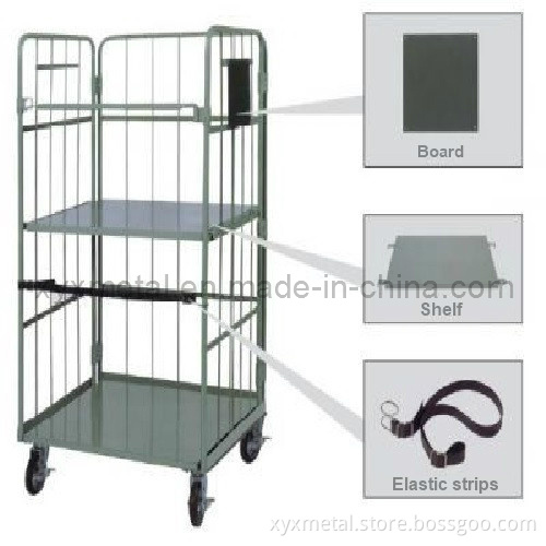 Collapsible Security Roll Container Grocery Cart